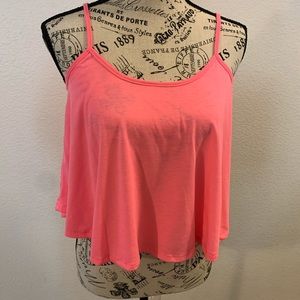 Woman’s Pink Flowing Crop Top
